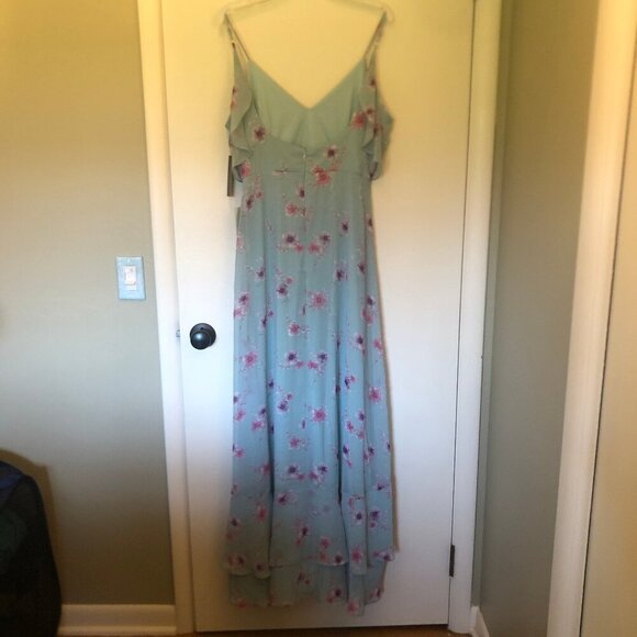 NWT Lulu's Take You There Mint Green Floral Print Maxi Dress sz L - Picture 13 of 16